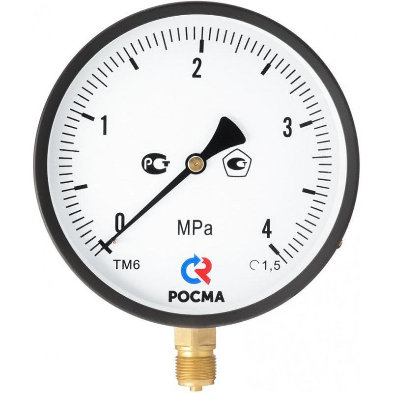 Манометр общетехнический Росма ТМ-610Р.00, 0-16кгс/см2 M20x1,5, 150мм, радиальное присоединение, класс точности 1.5, IP54-1
