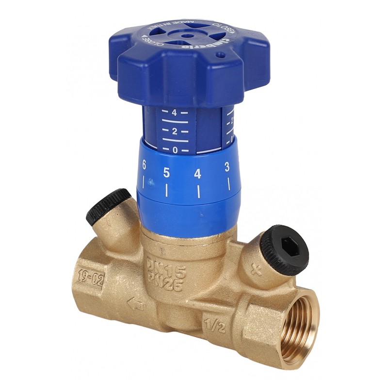 Клапан латунный MVI BL.210.08, DN 40 PN 25, балансировочный, Kvs 10,40 м3/ч, муфтовый, прямой-1