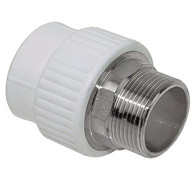 Муфта комбинированная ПП 40-1 1/4'' PN 25 под ключ с наружной резьбой белая VALFEX -1