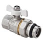 Кран латунный шаровой MVI BV.521 DN 20 PN 40 с уплотнением никелированный полнопроходной американка бабочка купить в Кемерово | "Проконсим"