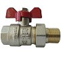 Кран латунный шаровый DN 15 PN 40 никелированный бабочка американка РИДАН BVR-FR 065B8303RG купить в Кемерово | "Проконсим"