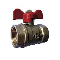 Краны латунные шаровые 11Б27п1 DN 20-32 PN 16 однотипные бабочка муфта-муфта купить в Кемерово | "Проконсим"