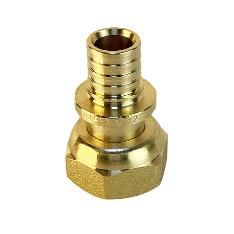 Муфта латунная для PEX труб 16-1/2'' PN 16 S-2,2мм переходная  с накидной гайкой Valfex VF.422.AF купить в Кемерово | "Проконсим"