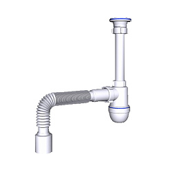  Сифон для умывальника-мойки бутылочный АНИ C0110 1 1/2 с гибкой трубой 50 (421100852) со склада Проконсим в Кемерово