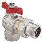 Кран латунный шаровой MVI BV.522 DN 15 PN 40 угловой никелированный полнопроходной американка бабочка купить в Кемерово | "Проконсим"