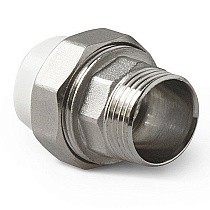 Муфты ПП DN 20-75 PN 25 комбинированные разъёмные с наружной резьбой белые Pro Aqua купить в Кемерово | "Проконсим"
