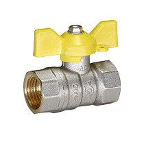 Краны латунные шаровые газовые DN 15-32 PN 25-40 никелированные бабочка муфта-муфта Temper серия 83 ГОСТ Р 59553 купить в Кемерово | "Проконсим"