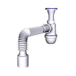  Сифон для умывальника бутылочный АНИ C2010 1 1/4 с гибкой трубой 50 (421100911) со склада Проконсим в Кемерово