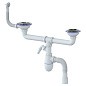 сифон для двойной мойки Unicorn В731VР, 40х50 гибкий отвод, 3 1/2'' х40 с отводом для стиральной машины, круглый перелив купить в Кемерово | "Проконсим"