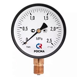  Мановакуумметр Росма ТМВ-610Р.05 общетехнический, 150мм, -0.1-1,5МПа, резьба M20x1,5, с электронной приставкой тип V, радиальный, класс точности 1,5 (930099128) со склада Проконсим в Кемерово