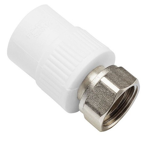 Муфта комбинированная ПП 20-3/4'' PN 25 с накидной гайкой белая VALFEX  купить в Кемерово | "Проконсим"