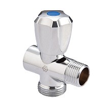 Вентиль латунный проходной MVI BV.461 DN 15 +отверстие 20 PN 10 хромированный муфта-штуцер маховик купить в Кемерово | "Проконсим"