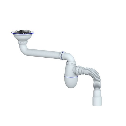 Сифон для умывальника Unicorn ВС21, 40х50 гибкий отвод, 3 1/2'' х40 чаша из нержавеющей стали купить в Кемерово | "Проконсим"