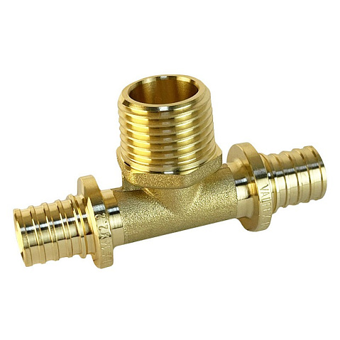 Тройник латунный для PEX труб 16-1/2''-16 PN 16 S-2,2мм под надвижную гильзу Valfex VF.433.AF купить в Кемерово | "Проконсим"