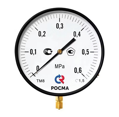 Манометр Росма ТМ-810Р.00 котловый, 250мм, 0-4МПа, резьба M20x1,5, радиальный, класс точности 1,5 купить в Кемерово | "Проконсим" Манометр Росма ТМ-810Р.00 котловый, 250мм, 0-4МПа, резьба M20x1,5, радиальный, класс точности 1,5 купить в Кемерово | "Проконсим"