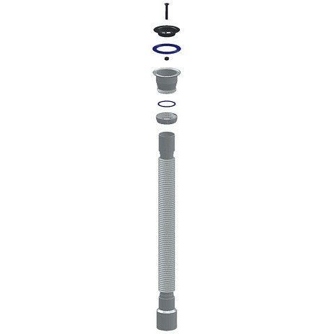Сифон гофрированный Unicorn D240, 40х50 гибкий отвод, 1 1/2'' х40 чашка из нержавеющей стали, 1500мм купить в Кемерово | "Проконсим"