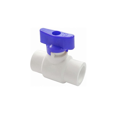 Краны шаровые ПП DN 20-25 PN 25 полупроходные белые с синей ручкой Valfex купить в Кемерово | "Проконсим"
