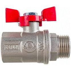  Латунный шаровой кран Ду15 Ру40 Valfex VF.218.NB1.012.DP 11Б27фт1М ВР-НР, проход , бабочка. (111201533) со склада Проконсим в Кемерово