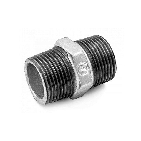 Ниппель чугунный DN 15-50 PN 16 оцинкованный штуцер-штуцер Fittex Plus купить в Кемерово | "Проконсим"