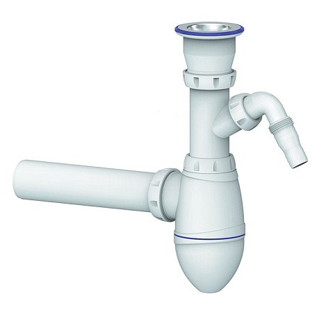 Сифон для умывальника Unicorn А310V, 40х40 прямой отвод, 1 1/2'' х40 чаша из нержавеющей стали с отводом для стиральной машины купить в Кемерово | "Проконсим"