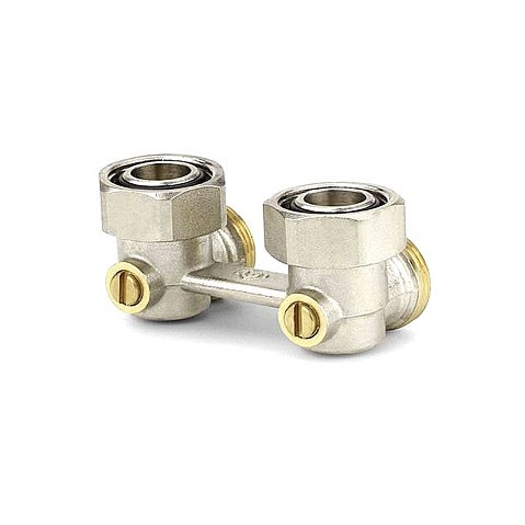 Узелы нижнего подключения VARMEGA VM140 DN20 угловой двухтрубный 3/4''x3/4'' евроконус муфта-штуцер купить в Кемерово | "Проконсим"