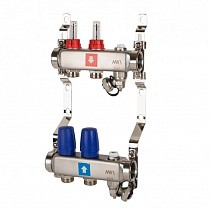 Коллекторные группы из нержавеющей стали DN 25 PN 10 с расходомерами, с дренажным краном и воздухоотводчиком MVI купить в Кемерово | "Проконсим"