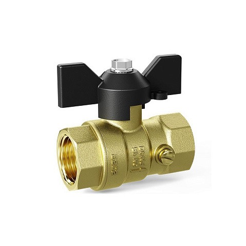 Кран латунный шаровой DN 15 PN 16 под манометр G1/2''хG1/2'' муфта-муфта бабочка LD Pride 44.340.15 купить в Кемерово | "Проконсим"