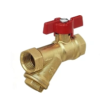 Краны латунные шаровые DN 15-20 PN 25 с фильтром бабочка муфта-муфта БАЗ КФ.А30.1 купить в Кемерово | "Проконсим"