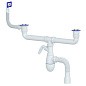 сифон для двойной мойки Unicorn В747V, 40х50 гибкий отвод, 1 1/2'' х40 с отводом для стиральной машины, прямоугольный перелив купить в Кемерово | "Проконсим"