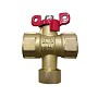 Кран латунный шаровой Пензапромарматура DN15 PN16 G1/2'' с фильтром никелированный полнопроходной муфта-муфта бабочка купить в Кемерово | "Проконсим"