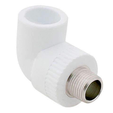 Угольник комбинированный ПП 20-1/2'' PN 25 с наружной резьбой белый РТП 10799 купить в Кемерово | "Проконсим"