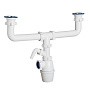 Сифон для двойной мойки бутылочный ORIO K-4059 1 1/2 выпуски нж D70, с 1 отводом купить в Кемерово | "Проконсим"