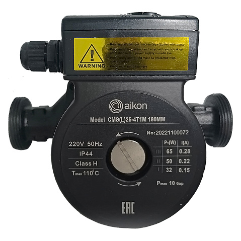 Насос циркуляционный PN 10,L 180 65Вт 1х220В с мокрым ротором AIKON CMS(L)25-4T1M 3х-скоростной резьбовой 110гр. купить в Кемерово | "Проконсим"