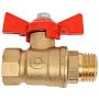 Кран латунный шаровой 11Б27фт1М DN 15 PN 40 бабочка муфта-штуцер Valfex.218 DeltaPro