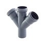 Крестовина ПП для канализации косая 45гр. DN 110-110-110 с уплотнительным кольцом РТП купить в Кемерово | "Проконсим"