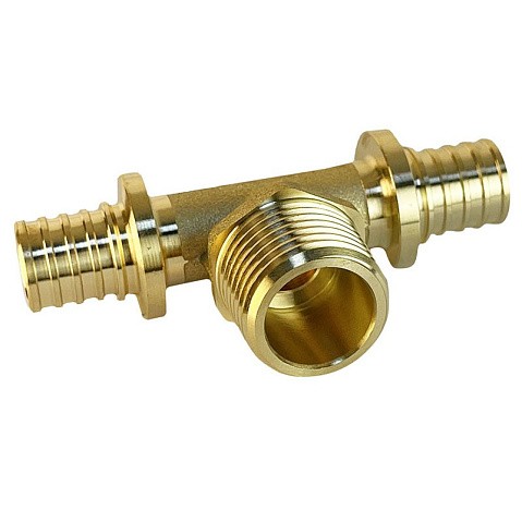 Тройник латунный для PEX труб 16-1/2''-16 PN 16 S-2,2мм под надвижную гильзу Valfex VF.433.AF купить в Кемерово | "Проконсим"