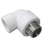 Угольник комбинированный ПП 20-1/2'' PN 25 с наружной резьбой белый VALFEX  купить в Кемерово | "Проконсим"