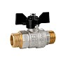Кран латунный шаровой LD Pride 47.304 DN 20 PN 40 никелированный штуцер-штуцер бабочка купить в Кемерово | "Проконсим"