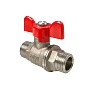 Кран латунный шаровой Valfex.219.NB1 11Б27фт1М DN 15 PN 40 никелированный штуцер-штуцер бабочка купить в Кемерово | "Проконсим"