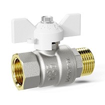 Краны латунные шаровые DN 15-32 PN 25-40 никелированные бабочка белая муфта-штуцер LD Pride 47.302 купить в Кемерово | "Проконсим"
