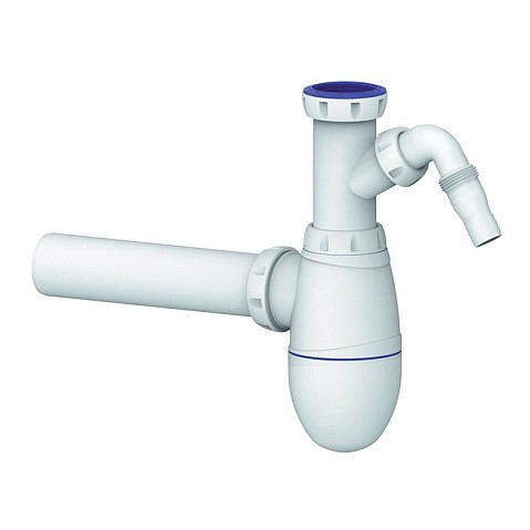 Сифон для мойки Unicorn В510V, 40х40 прямой отвод, 1 1/2'' х40 с отводом для стиральной машины преходник 40х32 купить в Кемерово | "Проконсим"