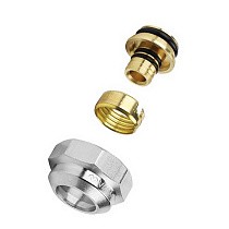 Евроконус 3/4'' DN 20 для PEX МП-труб обжимной 2 резьбовых кольца на штуцере Varmega купить в Кемерово | "Проконсим"