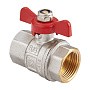 Кран латунный шаровой MVI BV.513 DN 15 PN 40 никелированный полнопроходной муфта-муфта бабочка купить в Кемерово | "Проконсим"