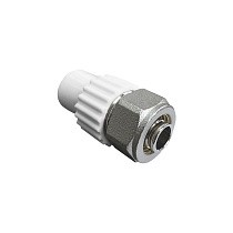 Муфта комбинированная для соединения PPR-PE-AL-PE труб 20x16 PN 25 белая VALFEX купить в Кемерово | "Проконсим"
