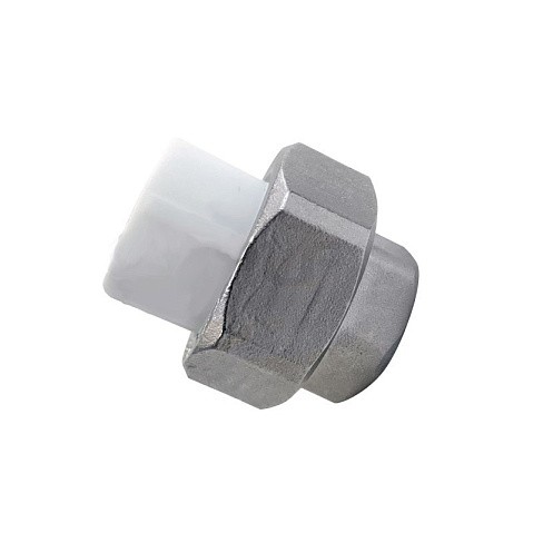 Муфта усиленная комбинированная разъёмная VALFEX 25 PN 25 G-3/4'' американка-ВР белая купить в Кемерово | "Проконсим"