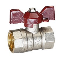 Краны латунные шаровые DN 15-32 PN 40 никелированные бабочка муфта-муфта Temper 88 купить в Кемерово | "Проконсим"