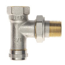 Клапан радиаторный настроечный DN 15-20 PN 10 угловой никелированный под шестигранник РИДАН купить в Кемерово | "Проконсим"