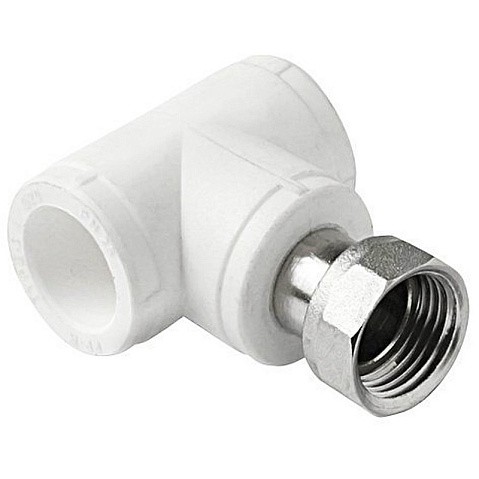 Тройник комбинированный ПП 20-3/4'' PN 25 с накидной гайкой белый Pro Aqua PA29110 купить в Кемерово | "Проконсим"