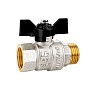 Кран латунный шаровой LD Pride 47.302 DN 20 PN 40 никелированный муфта-штуцер бабочка купить в Кемерово | "Проконсим"
