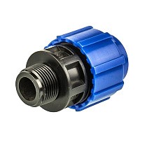 Муфты компрессионные для ПЭ DN 20-110 PN 16 обжимные с наружной резьбой купить в Кемерово | "Проконсим"